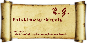 Malatinszky Gergely névjegykártya